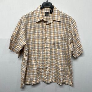 Jos A Bank Men Short Sleeve Button Shirt Top Size XXL 2XL 100% Linen M223 -22